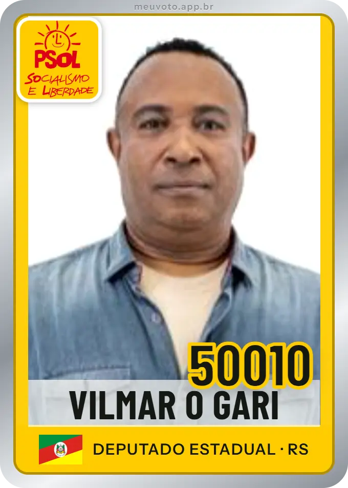 Carta de Vilmar O Gari, número 50010, PSOL