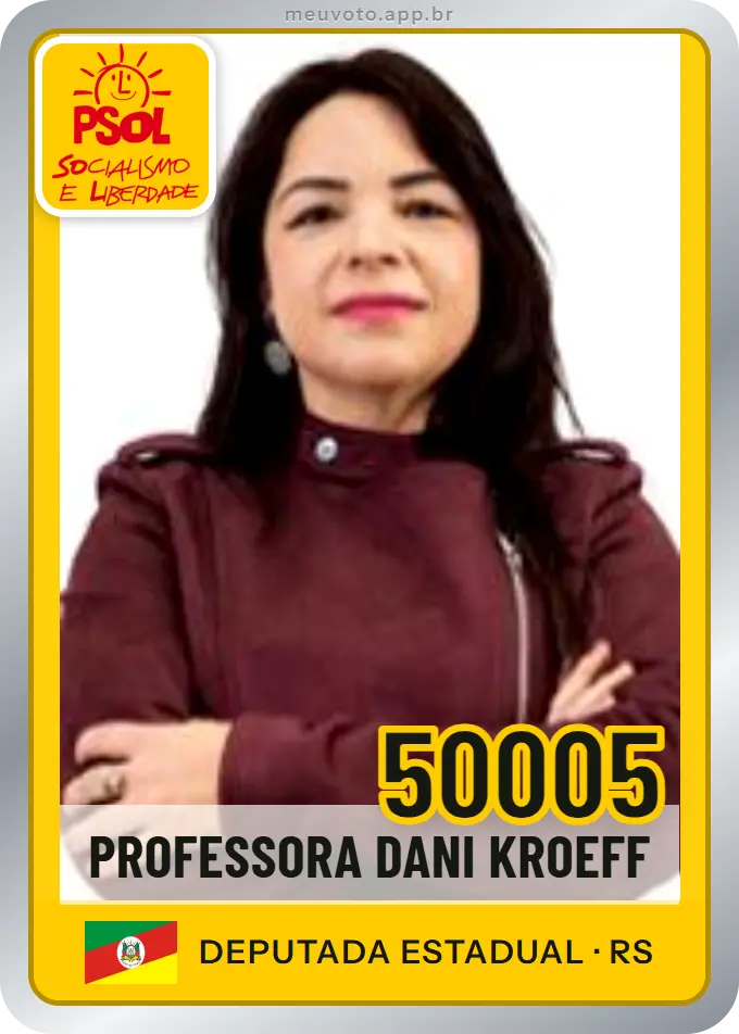 Carta de Professora Dani Kroeff, número 50005, PSOL