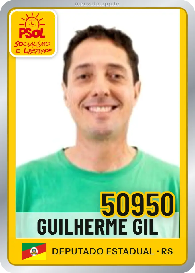Carta de Guilherme Gil, número 50950, PSOL