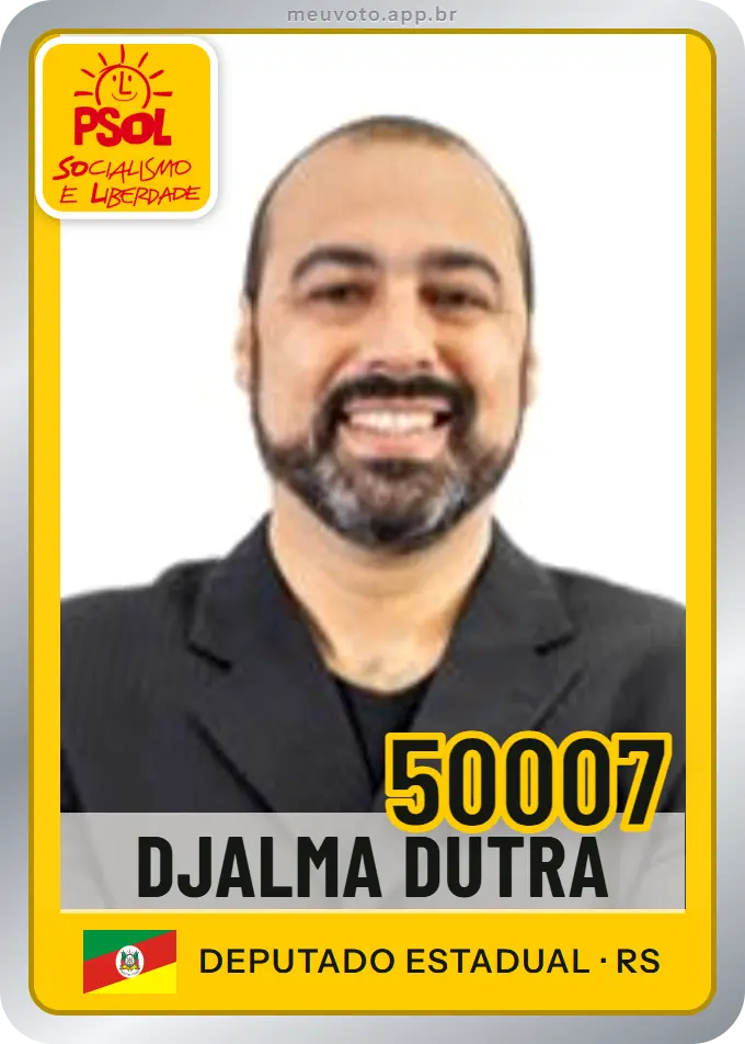 Carta de Djalma Dutra, número 50007, PSOL