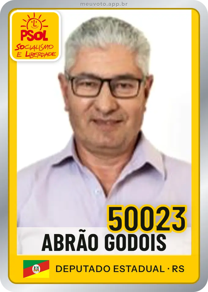 Carta de Abrão Godois, número 50023, PSOL