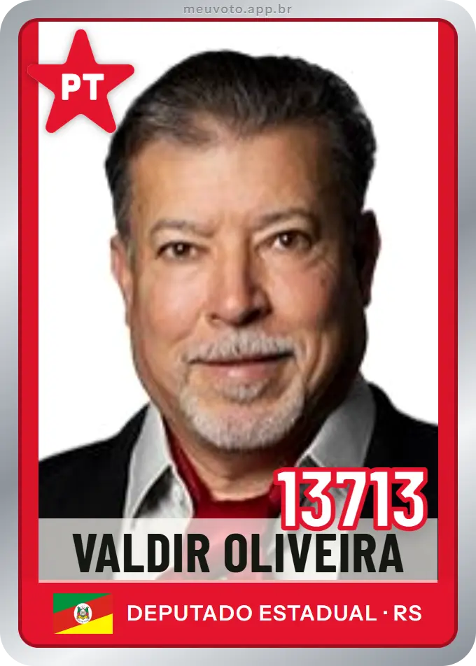 Carta de Valdir Oliveira, número 13713, PT