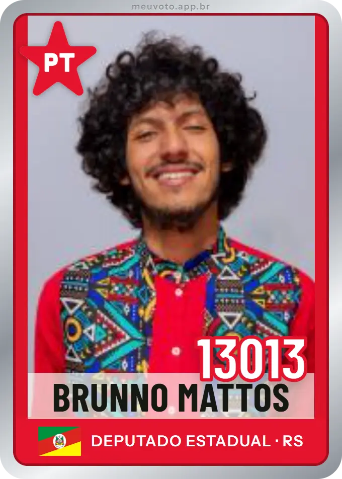Carta de Brunno Mattos, número 13013, PT