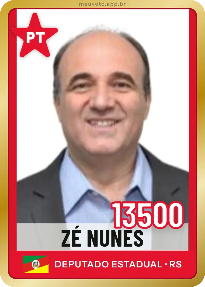 Carta de Zé Nunes, número 13500, PT