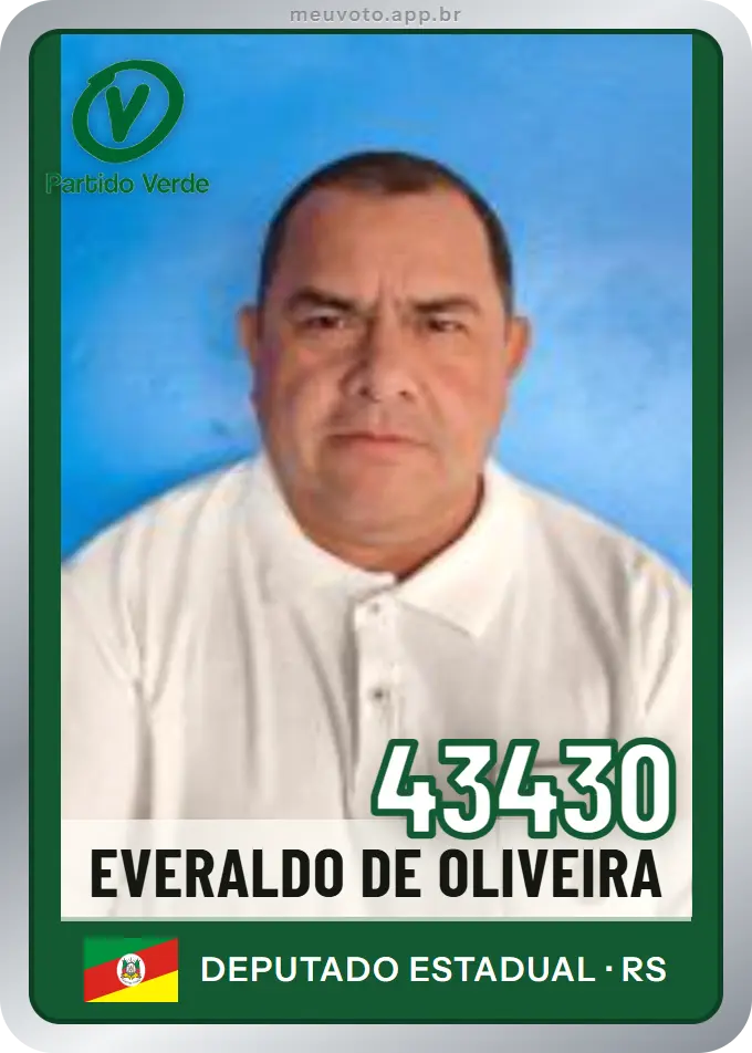 Carta de Everaldo de Oliveira, número 43430, PV