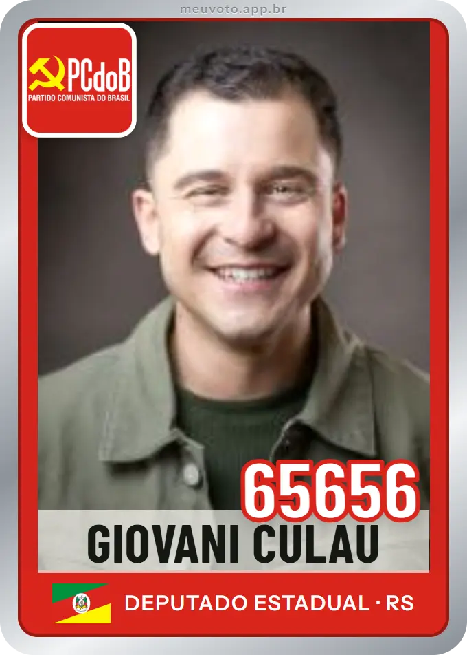 Carta de Giovani Culau, número 65656, PCdoB