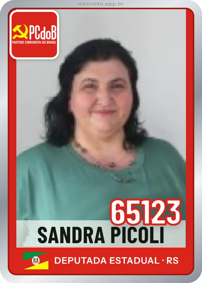 Carta de Sandra Picoli, número 65123, PCdoB