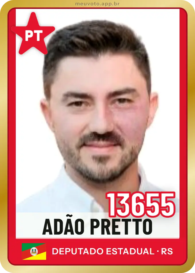Carta de Adão Pretto, número 13655, PT