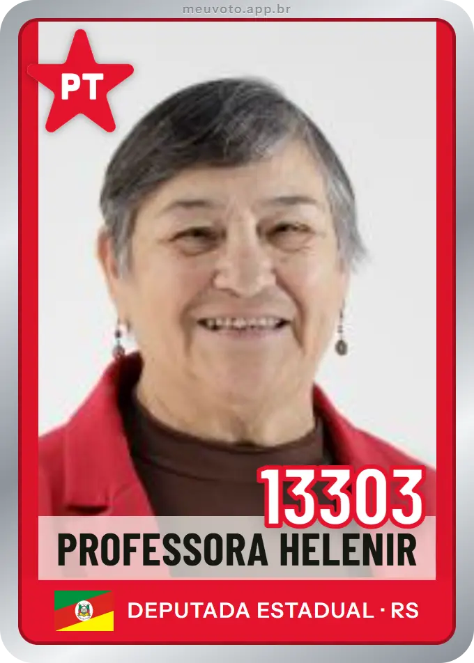 Carta de Professora Helenir, número 13303, PT