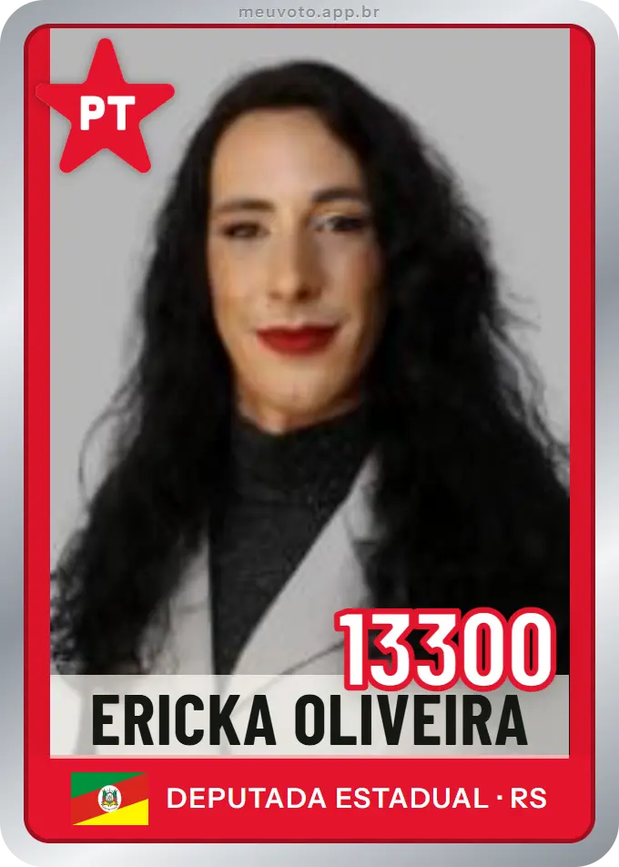 Carta de Ericka Oliveira, número 13300, PT