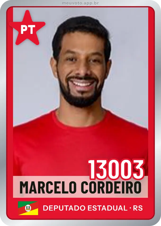 Carta de Marcelo Cordeiro, número 13003, PT
