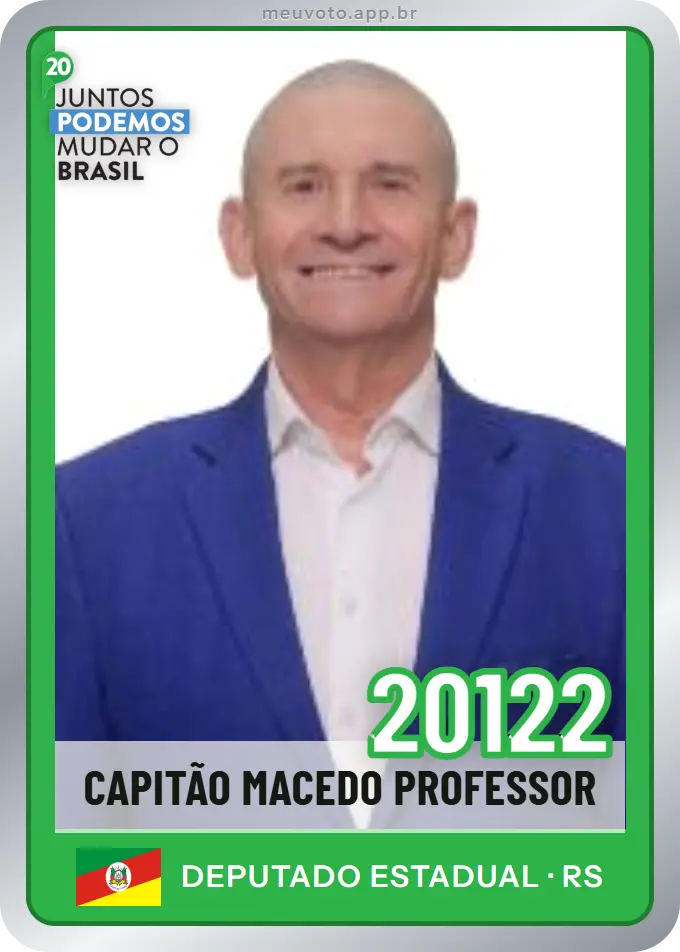 Carta de Capitão Macedo Professor, número 20122, Podemos