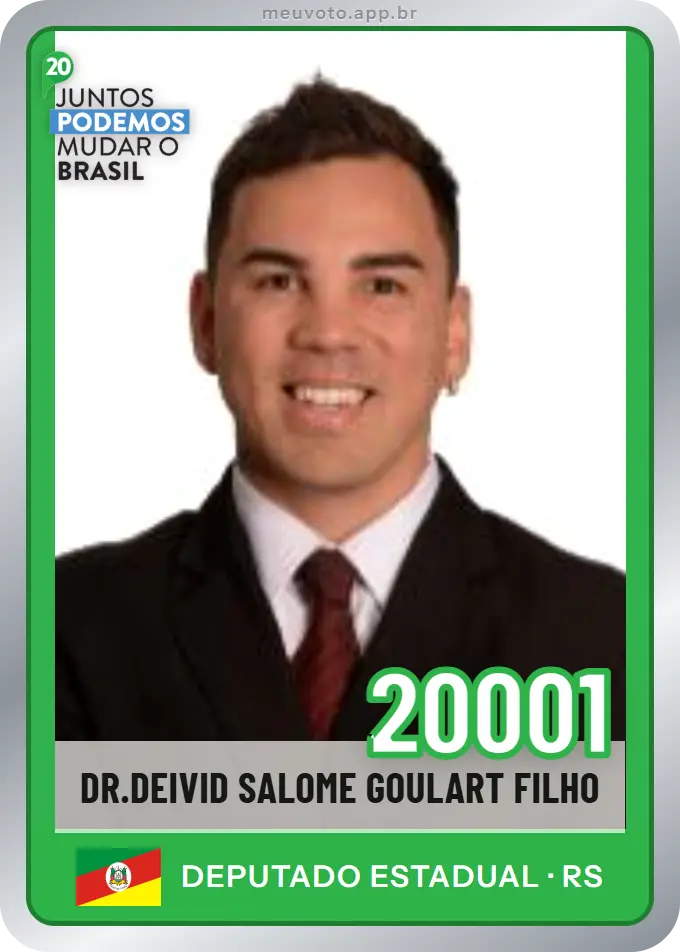 Carta de Dr.deivid Salome Goulart Filho, número 20001, Podemos