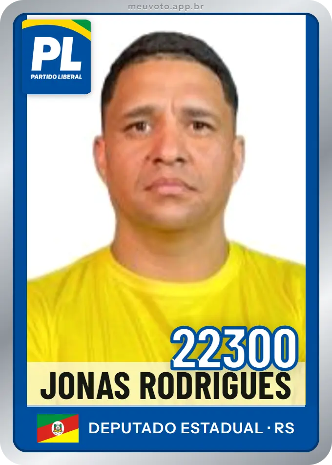 Carta de Jonas Rodrigues, número 22300, PL