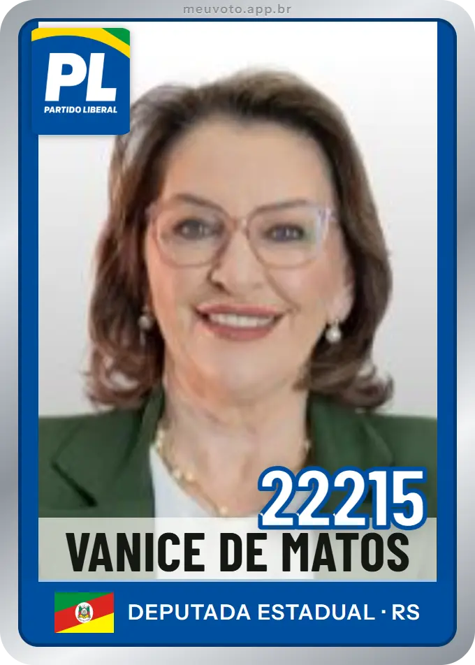 Carta de Vanice de Matos, número 22215, PL