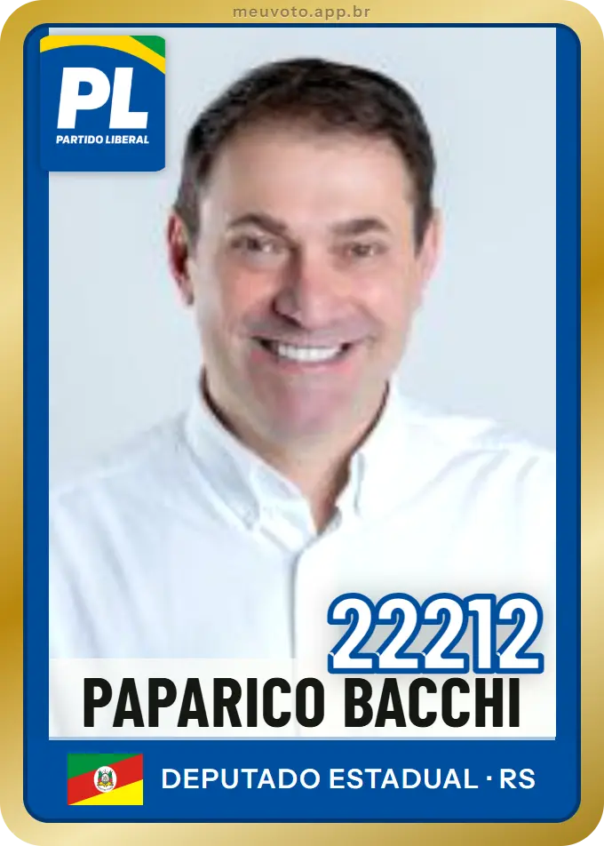 Carta de Paparico Bacchi, número 22212, PL