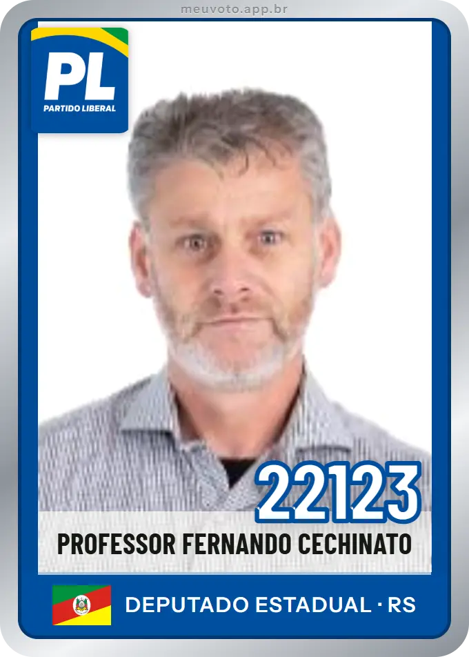 Carta de Professor Fernando Cechinato, número 22123, PL