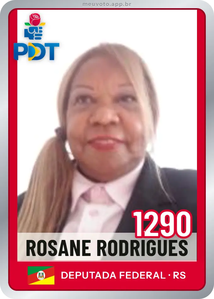 Carta de Rosane Rodrigues, número 1290, PDT