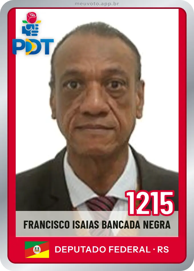 Carta de Francisco Isaias Bancada Negra, número 1215, PDT