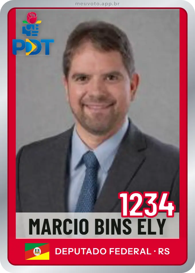 Carta de Marcio Bins Ely, número 1234, PDT