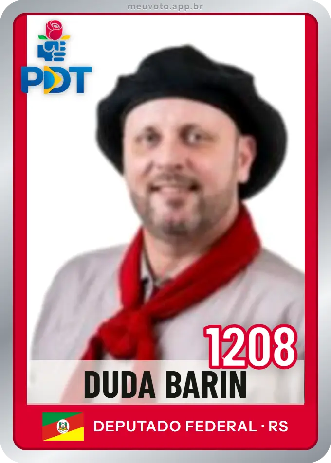 Carta de Duda Barin, número 1208, PDT