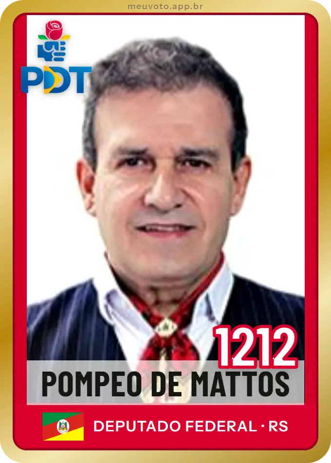 Carta de Pompeo de Mattos, número 1212, PDT