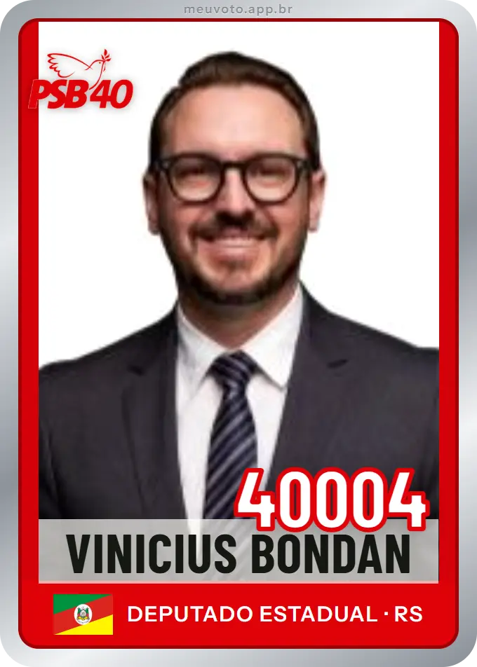 Carta de Vinicius Bondan, número 40004, PSB