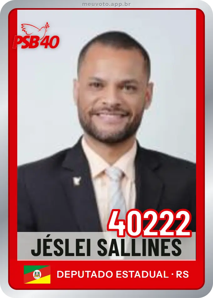 Carta de Jéslei Sallines, número 40222, PSB