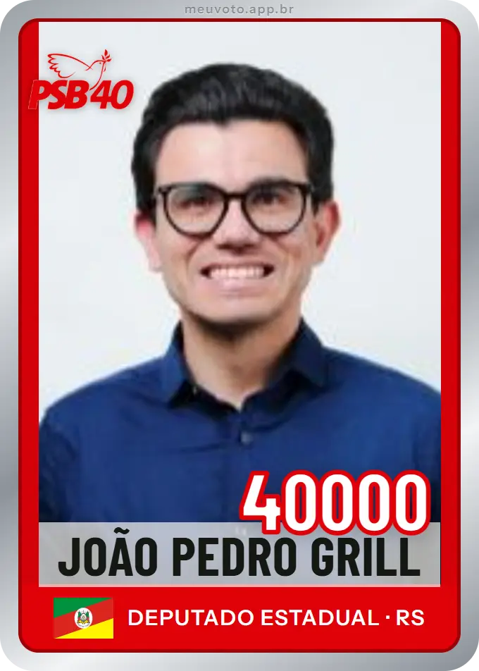 Carta de João Pedro Grill, número 40000, PSB