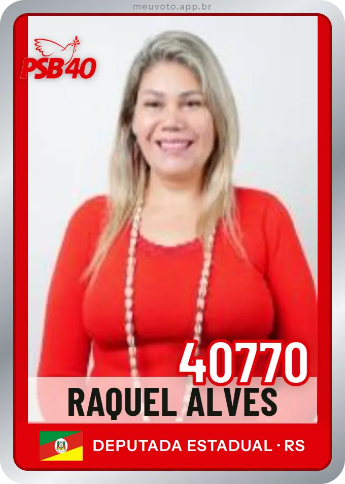 Carta de Raquel Alves, número 40770, PSB
