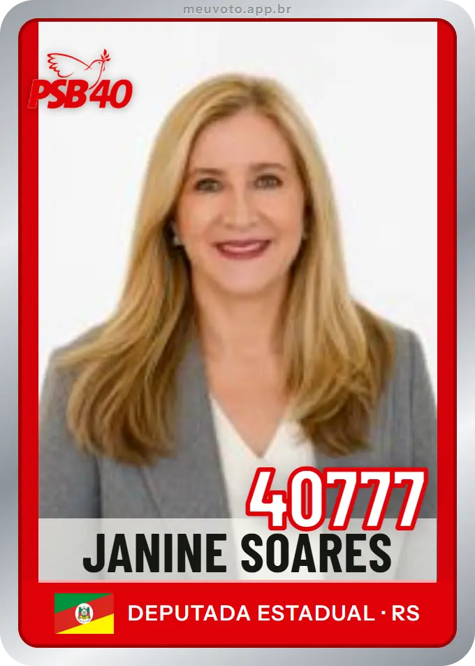 Carta de Janine Soares, número 40777, PSB