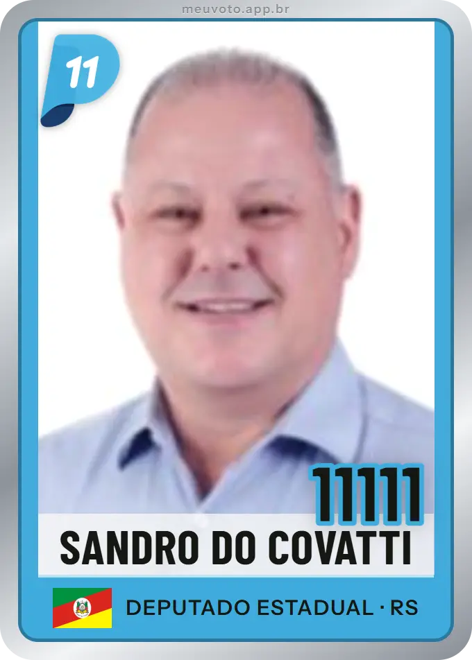 Carta de Sandro do Covatti, número 11111, PP