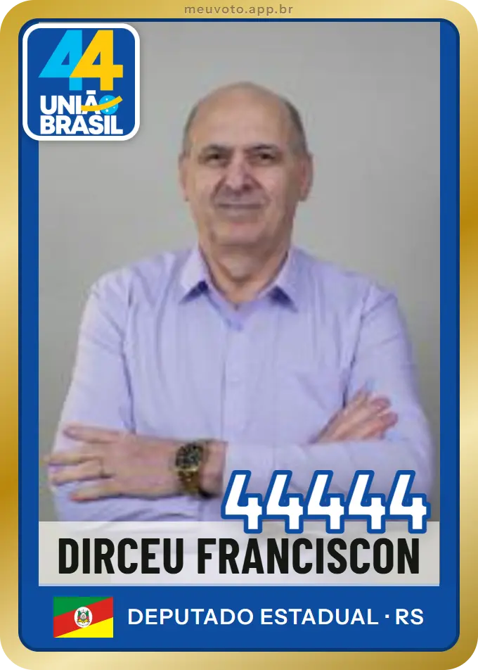 Carta de Dirceu Franciscon, número 44444, União