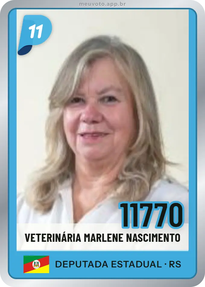 Carta de Veterinária Marlene Nascimento, número 11770, PP