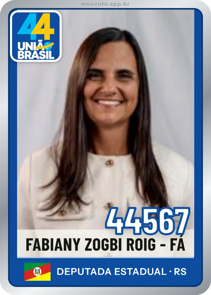 Carta de Fabiany Zogbi Roig - Fá, número 44567, União