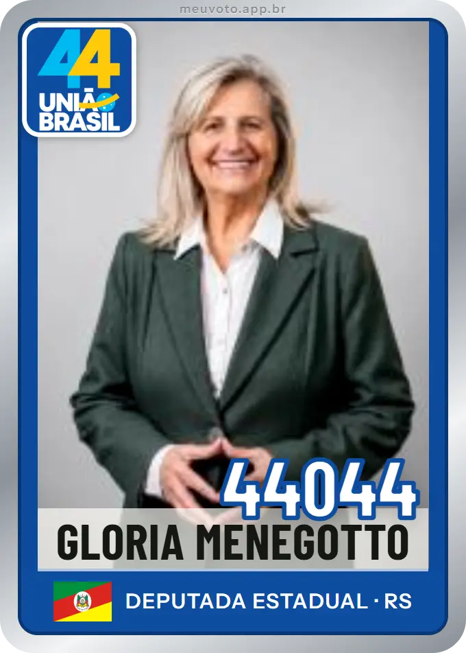 Carta de Gloria Menegotto, número 44044, União