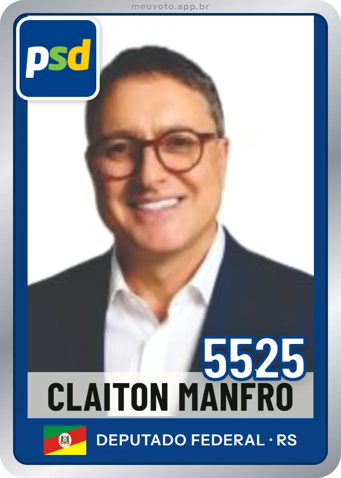 Carta de Claiton Manfro, número 5525, PSD