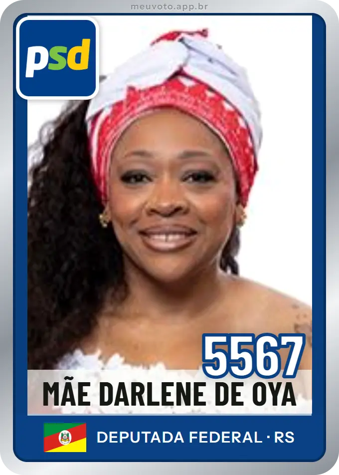 Carta de Mãe Darlene de Oya, número 5567, PSD