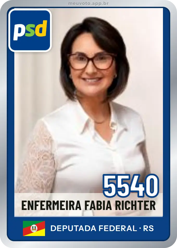 Carta de Enfermeira Fabia Richter, número 5540, PSD