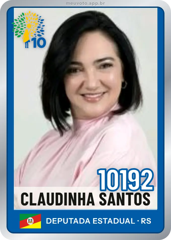 Carta de Claudinha Santos, número 10192, Republicanos