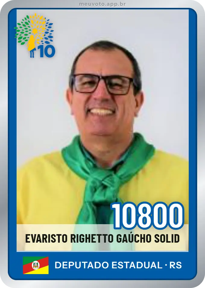 Carta de Evaristo Righetto Gaúcho Solid, número 10800, Republicanos