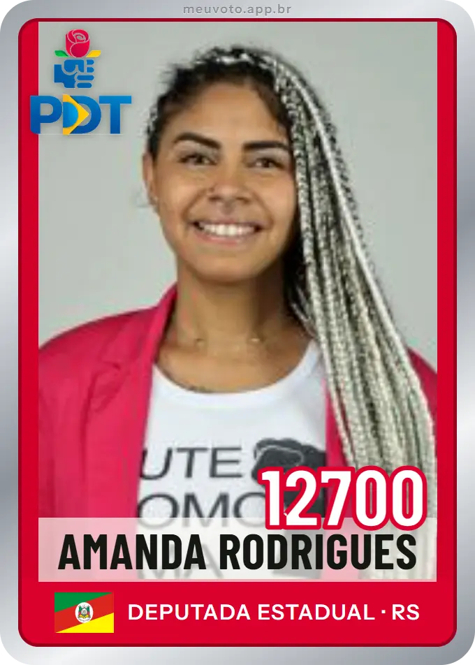 Carta de Amanda Rodrigues, número 12700, PDT