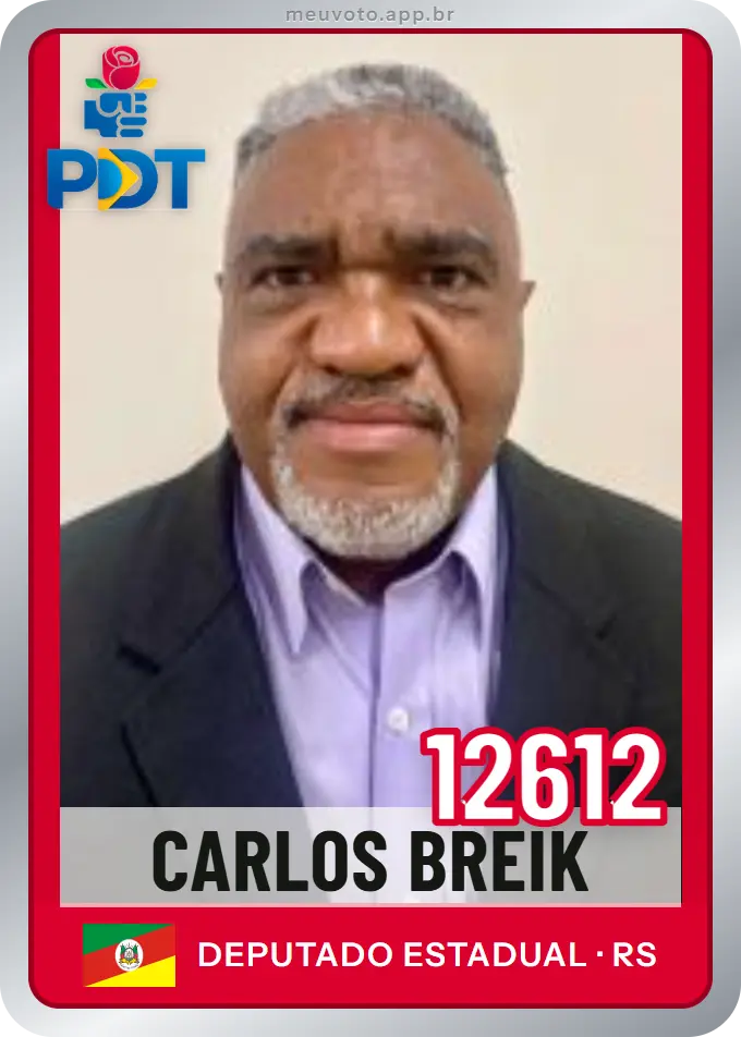 Carta de Carlos Breik, número 12612, PDT
