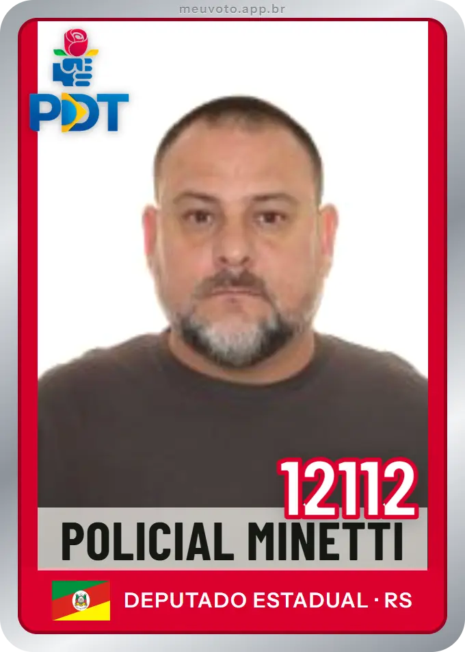 Carta de Policial Minetti, número 12112, PDT