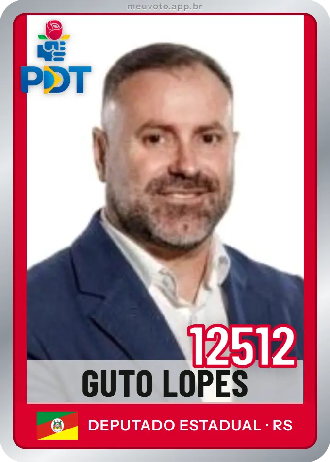 Carta de Guto Lopes, número 12512, PDT