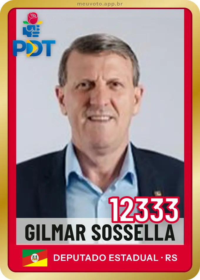 Carta de Gilmar Sossella, número 12333, PDT
