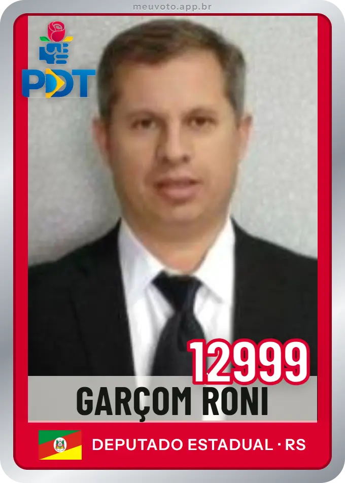 Carta de Garçom Roni, número 12999, PDT