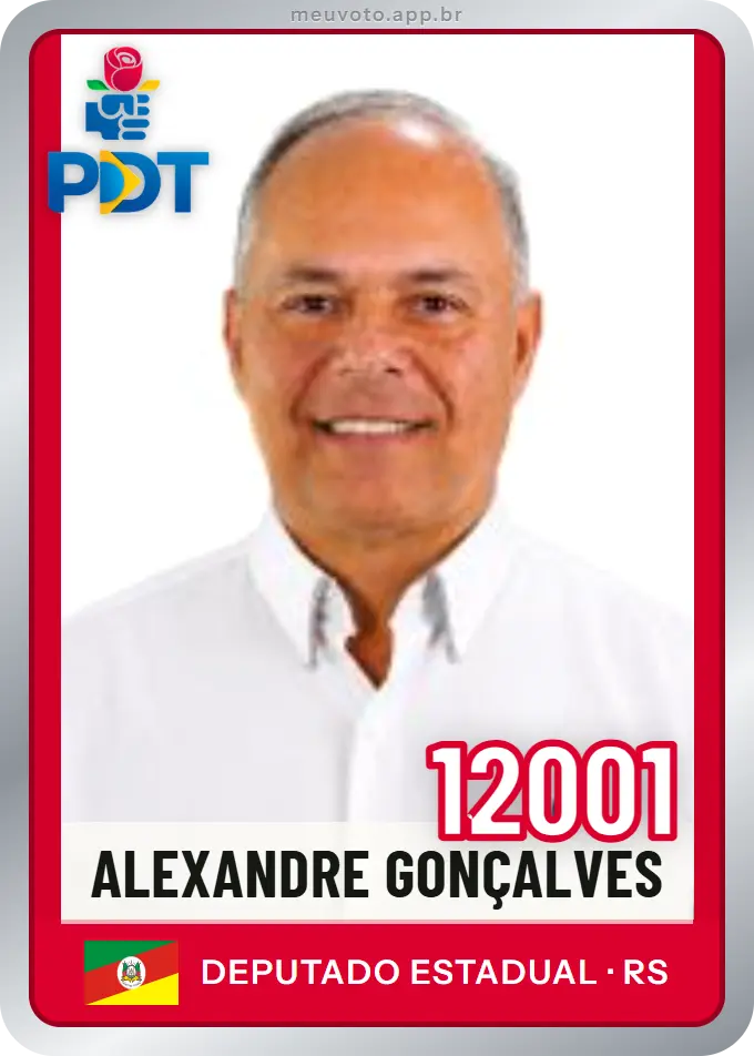 Carta de Alexandre Gonçalves, número 12001, PDT