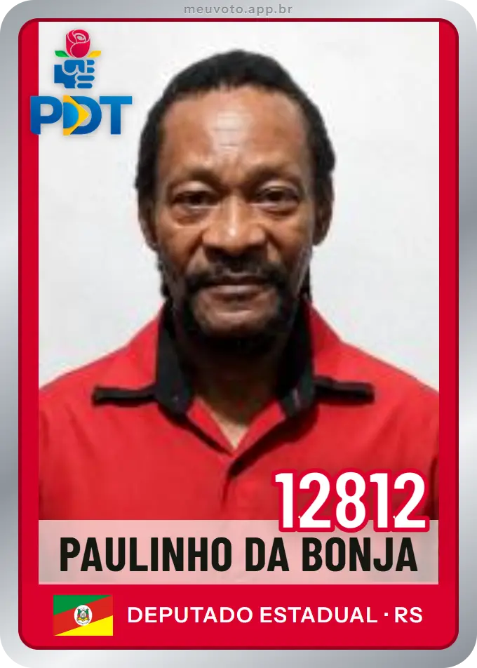 Carta de Paulinho da Bonja, número 12812, PDT