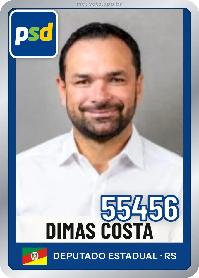 Carta de Dimas Costa, número 55456, PSD